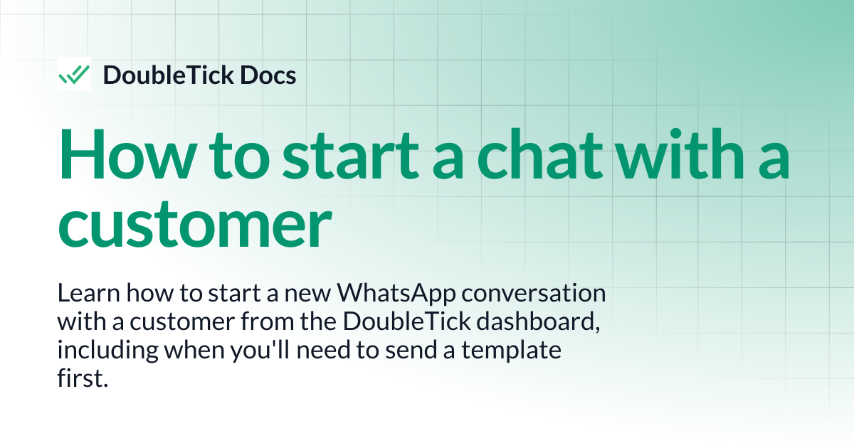 Start a New Chat with Customers | DoubleTick Docs