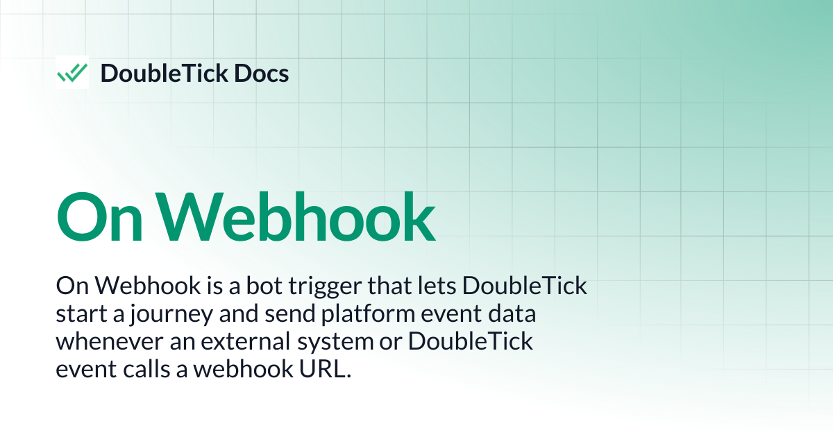 On Webhook | DoubleTick Docs