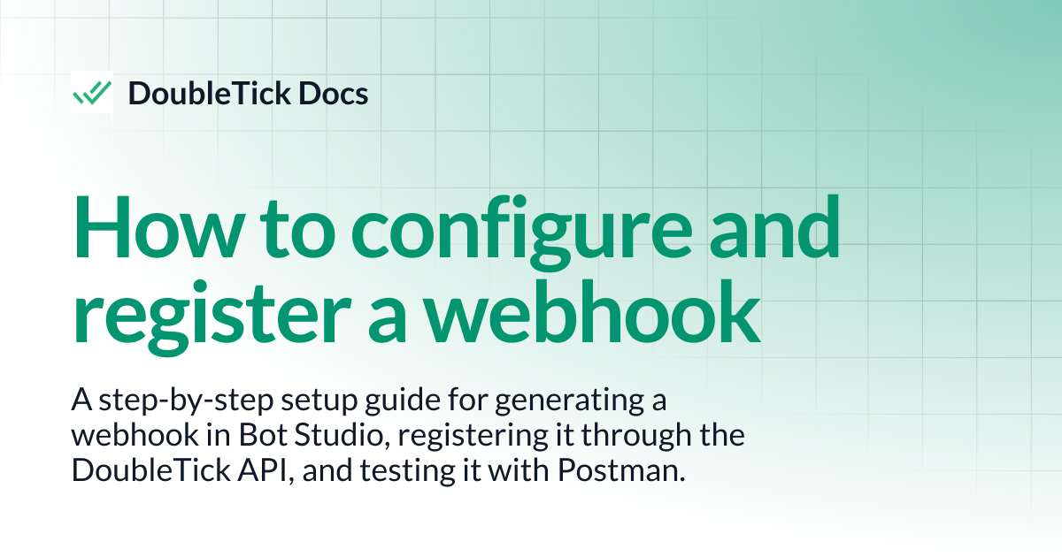 How to Configure and Register a Webhook | DoubleTick Docs
