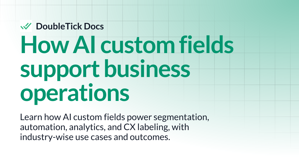 How AI Custom Fields Support Business Operations | DoubleTick Docs
